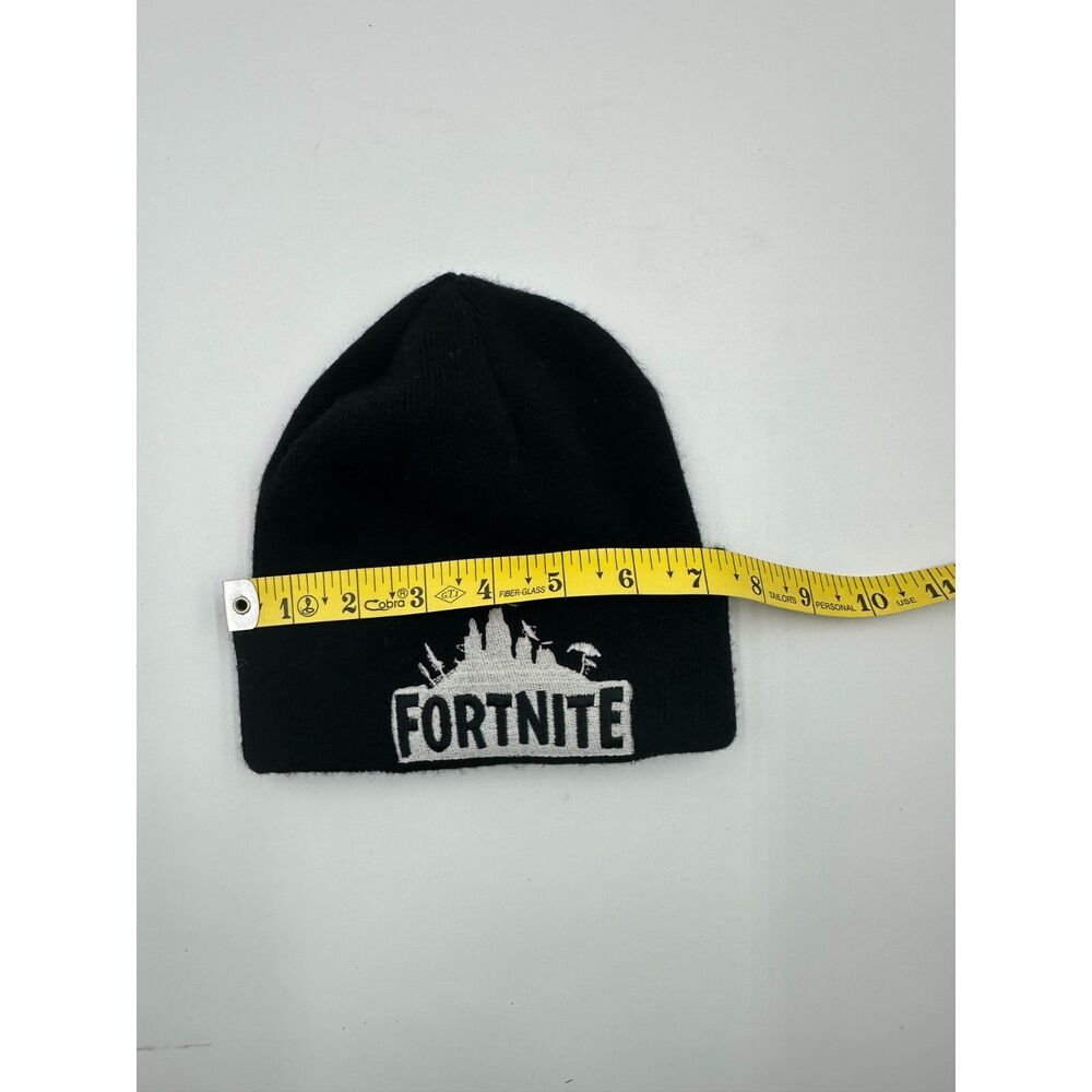 Fortnite Beanie Unisex OSFM Embroidered Graphic Logo Knit Hat Black